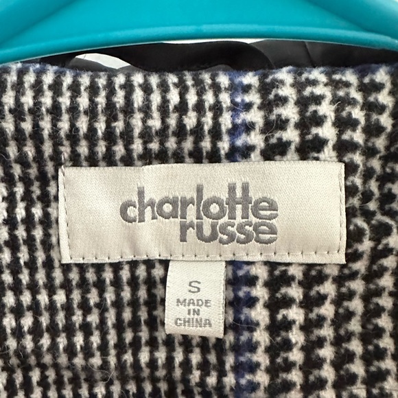 Charlotte Russe houndstooth faux fur hooded coat - Picture 4 of 8